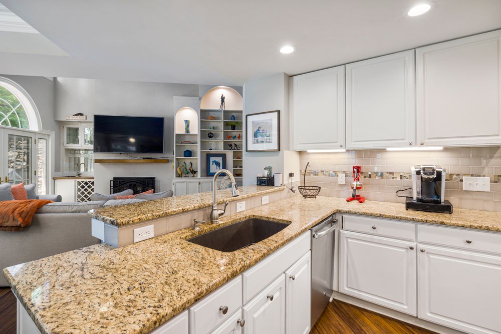 Renovated open-concept kitchen and living area